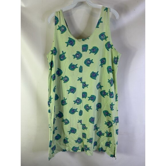 VTG 90s Fresh Produce Cotton Rainbow Fish Print Sun Dress Whimsy - Picture 6 of 9